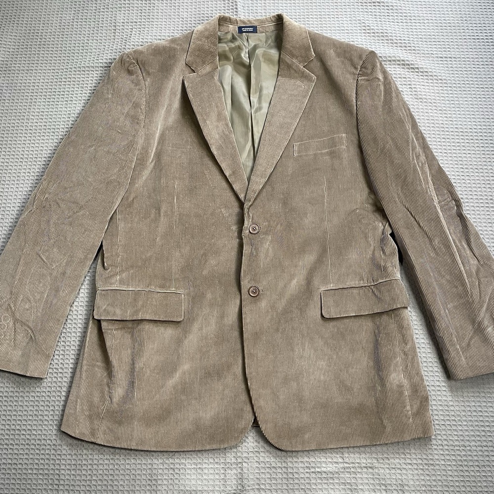 Saddlebred Corduroy Blazer Jacket Sport Coat 46 Reg Mens Light Brown